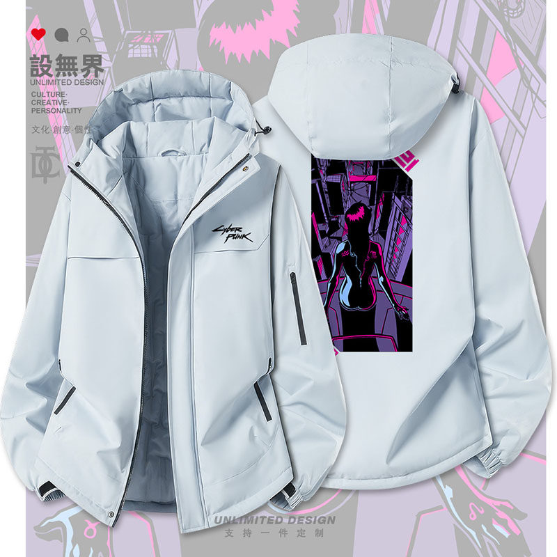 黑暗风赛博朋克PUNK性感背影插画加厚棉服男女棉袄外套潮设 无界