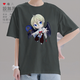 阴阳师大天狗SSR式神可爱翅膀短袖T恤男女圆领上衣夏0007设 无界