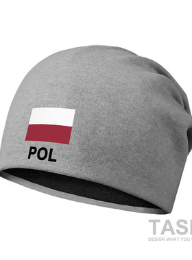 波兰Poland国家足球队冬加绒睡堆堆帽子男女保暖头巾围脖设 无界