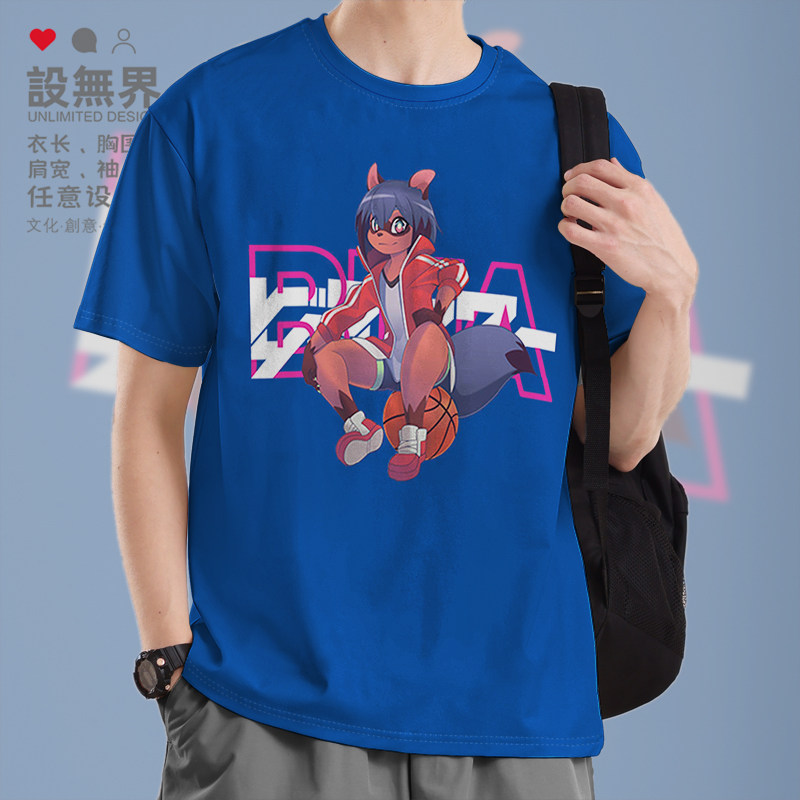 朋克奇幻动漫动物新世代狸猫影森满体恤短袖T恤男女上衣夏设 无界