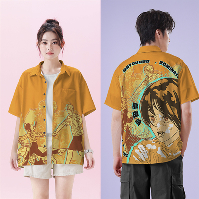 漫画动漫电锯人链那由多短袖衬衫