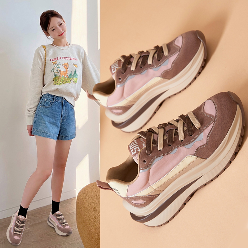 运动休闲真皮阿甘老爹鞋女板鞋