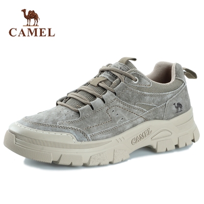 工装鞋骆驼户外徒步皮面透气休闲