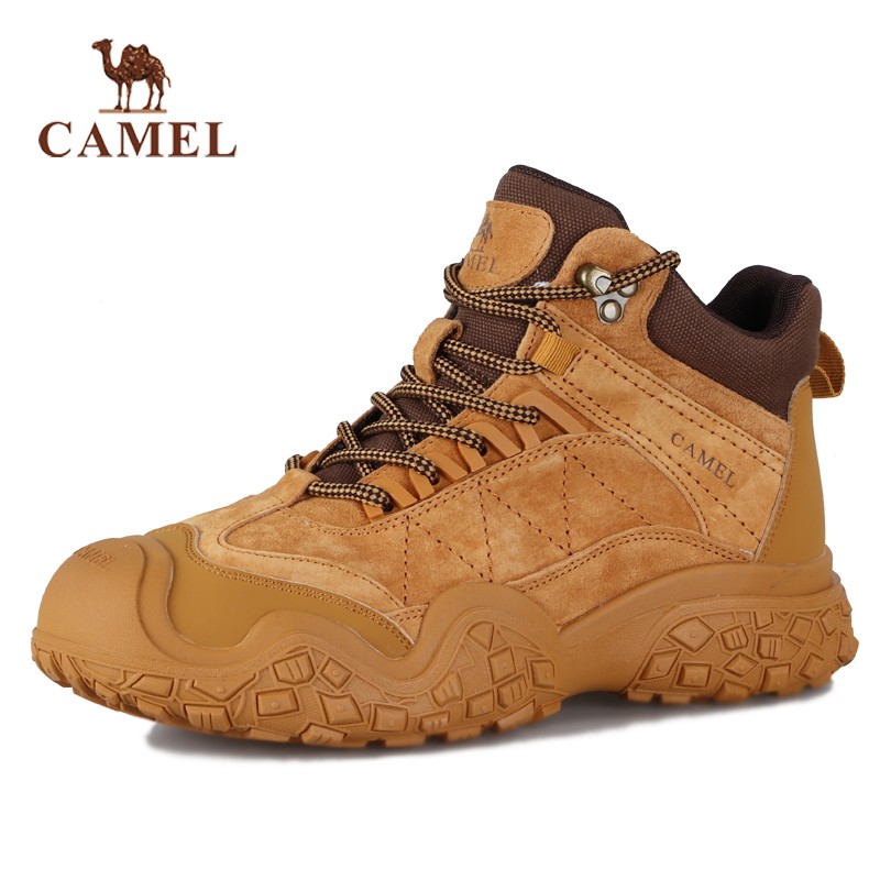 骆驼女鞋秋季新款户外高帮休闲经典大黄鞋圆头工装马丁靴商场同款