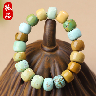 高瓷绿松石手链亲宝水晶湖北松手链女老型珠单圈饰品礼物 孤品