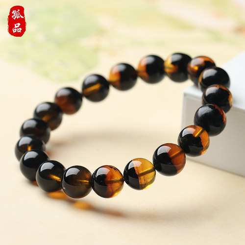 绿海藻琥珀手串手链饰品