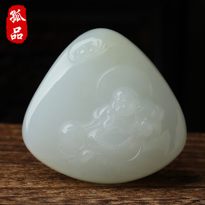 【孤品】凝脂悟禅-老俄料羊脂玉佛公和田玉吊坠女款项链饰品礼物