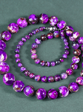 【孤品】云绒紫帔·毕业级丝绒紫舒俱来塔链项链苏纪石饰品女