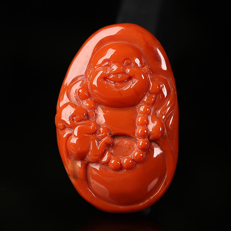 亲宝水晶火焰红天然南红玛瑙吊坠