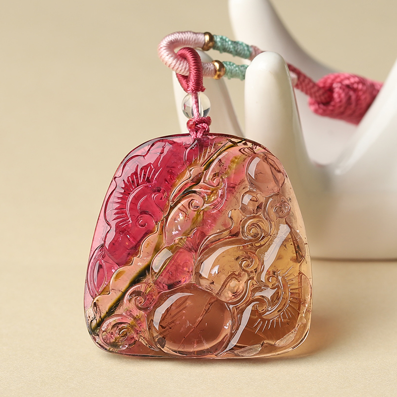 亲宝水晶老料碧玺吊坠月光石手镯