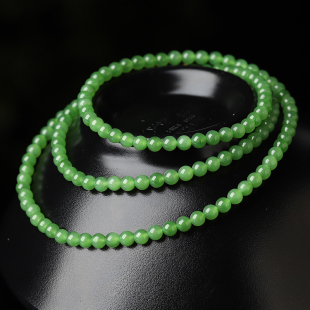 老料天然苹果绿碧玉项链破执价结缘直播 20年老仓年终捡真漏