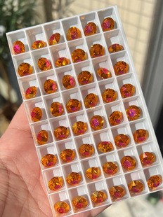 施华洛元 素华子钻1088圆钻APIss45星光粉红10mm水晶尖底美甲钻