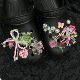 花扣彩色串珠花簇蝴蝶链条装 适配卡骆驰croc洞洞鞋 配饰高级感鞋 饰