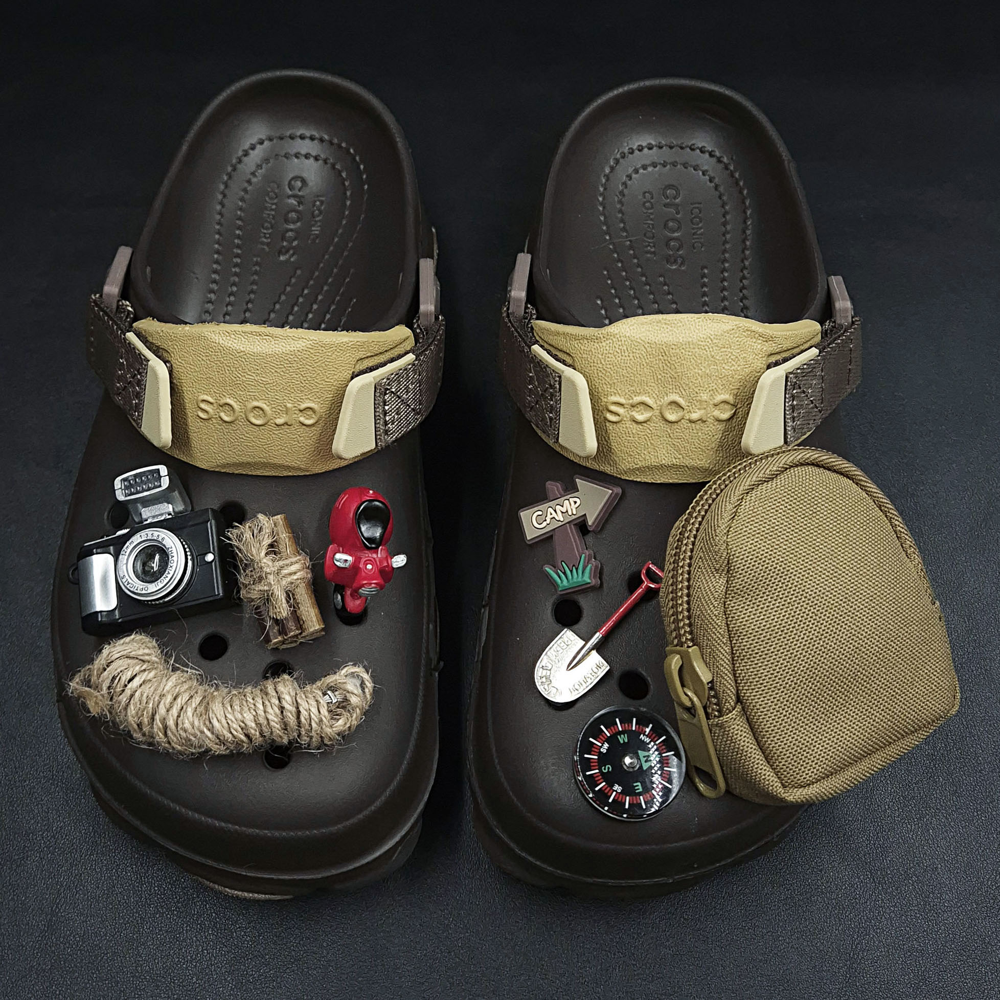 洞洞鞋配饰男士鞋花套装露营搞怪