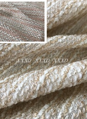 日产独家孤品针织色织提花小香风面料春秋高级时服装手工diy布料