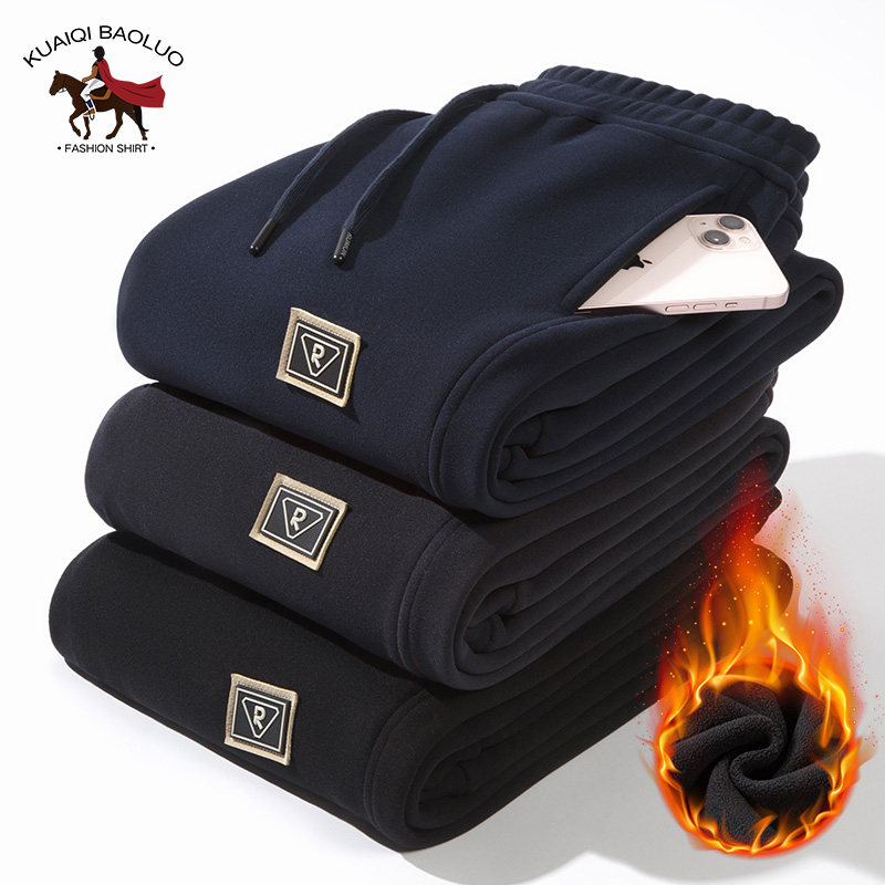 保罗七级防风裤男款秋冬季加绒裤子男士加厚运动裤加大码束脚卫裤