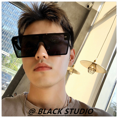 墨镜超大框方形显瘦防风太阳镜