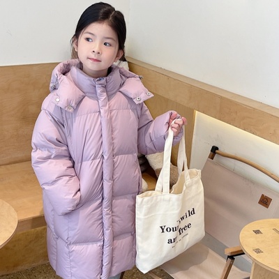 长款加厚儿童羽绒服90%白鸭绒