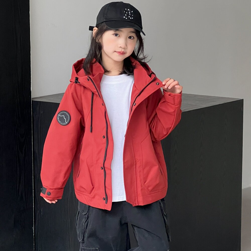 2026春季韩版童装新款儿童冲锋衣户外夹克女童男童中大童工装外套