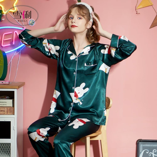 Шелковая осенняя пижама, лонгслив, комплект, коллекция 2023, премиум класс, популярно в интернете