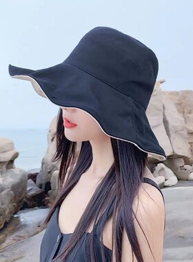 网红双面夏季日系百搭遮阳大帽檐