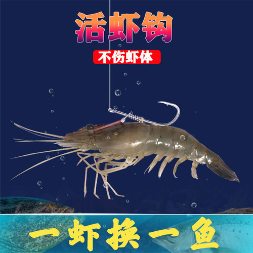 黑坑虾背钩挂活虾海钓淡水活饵钩