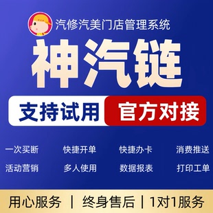 正版神汽链汽修厂管理系统汽车修理维修保养洗车美容店会员软件