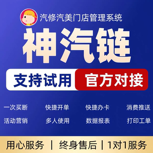 正版神汽链汽修厂管理系统维修理保养开单汽车美容洗车店会员软件
