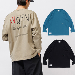 WTAPS秋新款青少年圆领长袖T恤男印花休闲cityboy宽松打底衫上衣