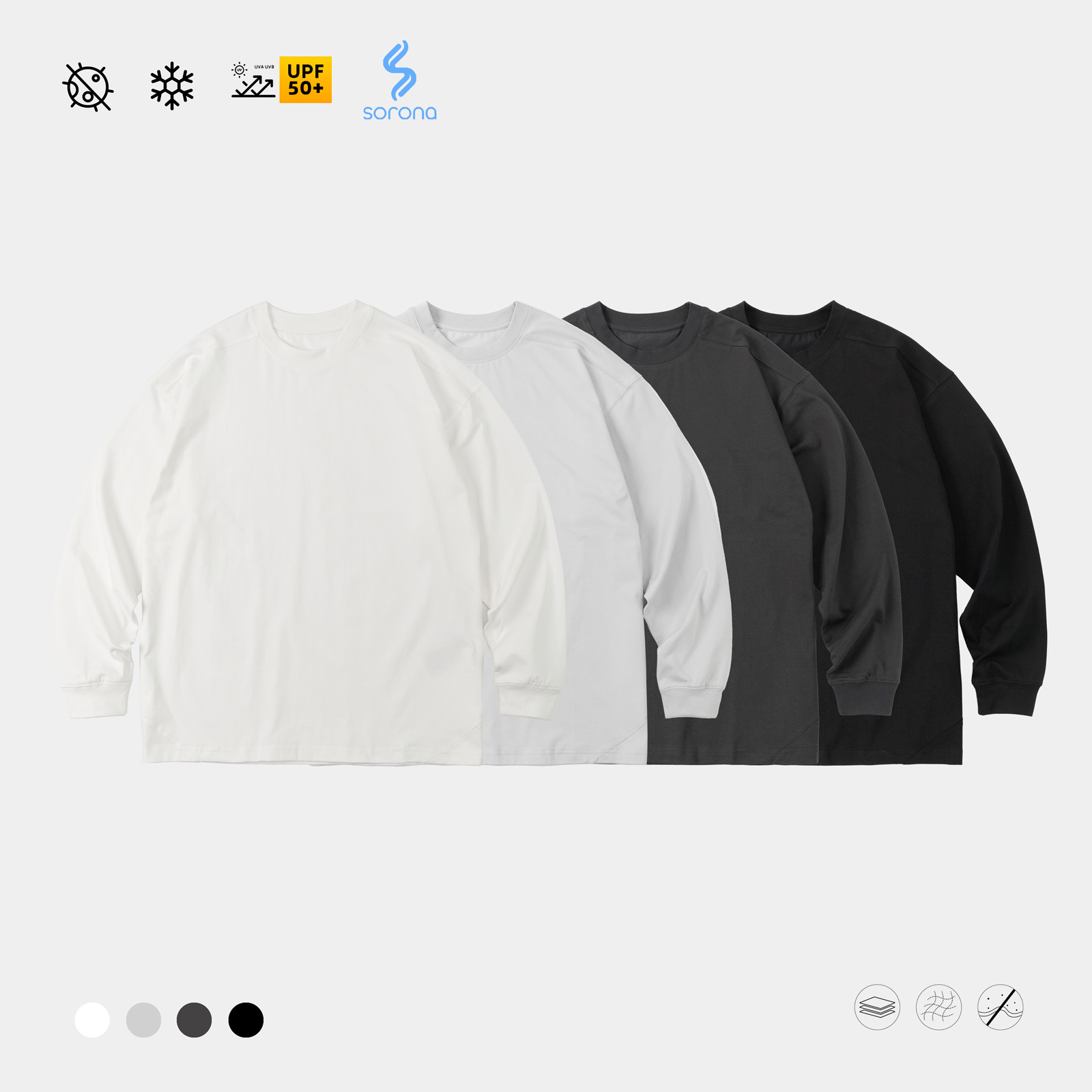 TRS男装|25SS户外跑步吸湿速干Sorona凉感抑菌250G运动长袖T恤男