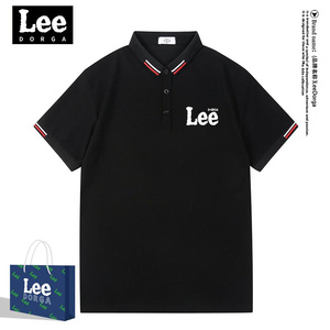 Lee Dorga男士POLO衫美式复古夏季短袖潮流修身翻领T恤休闲商务风
