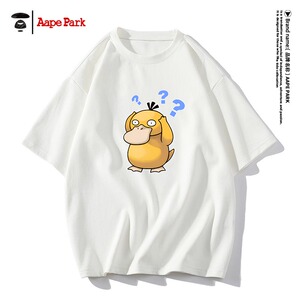 A ape Park可达鸭T恤短袖男生夏季潮牌重磅半袖男款宽松情侣衣服