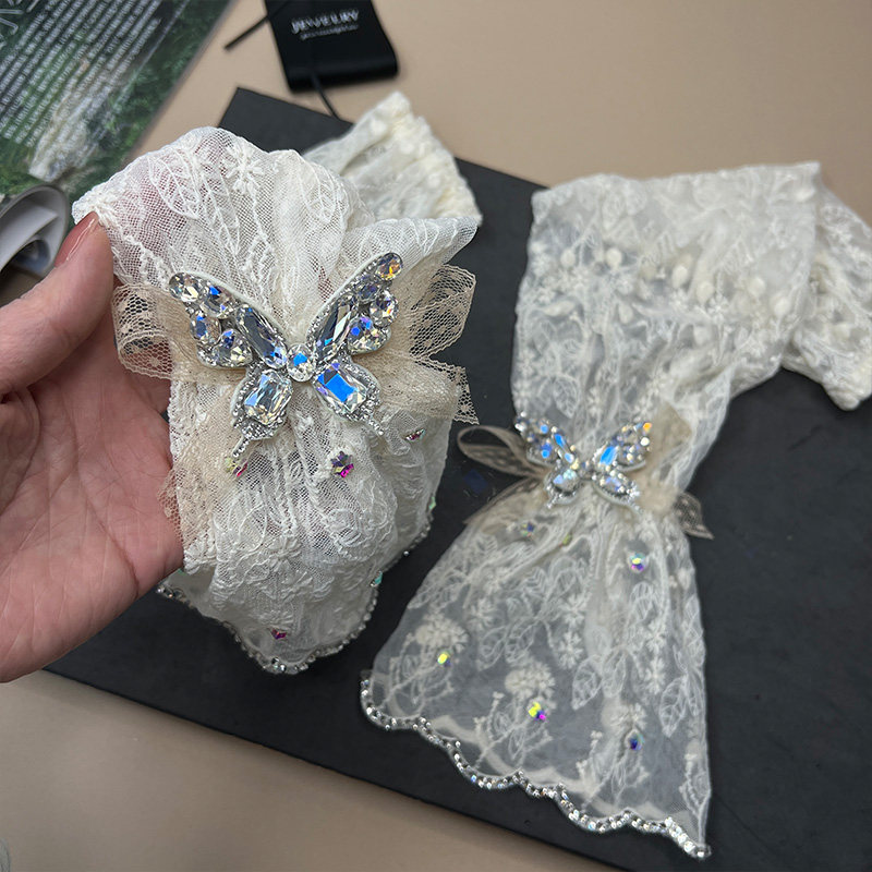SUMMER SUNSCREEN FAIRY APPEARANCE SOFT LACE SHINY DIAMOND ICE SLEEVES CRYSTAL BUTTERFLY HIGH VALUE LOOSE SLEEVES