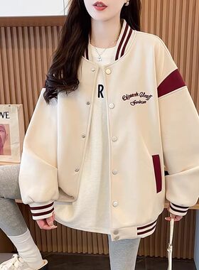 慵懒风棒球服外套女2026春秋新款初高中学生甜酷宽松休闲开衫上衣