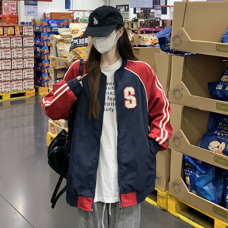 春秋装美式休闲运动外套少女2025新款初高中学生开衫棒球服上衣潮