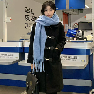 学院风夹棉毛呢外套少女冬装2026新款初中高中学生JK加厚呢子大衣