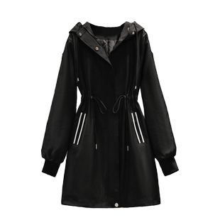 大码收腰显瘦风衣女2026春秋新款高中学生宽松中长款防风外套胖MM