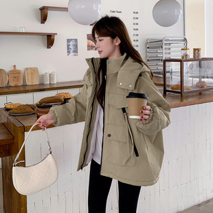 韩版甜美棉衣外套少女冬装2025新款初中高中学生小众宽松加厚棉服