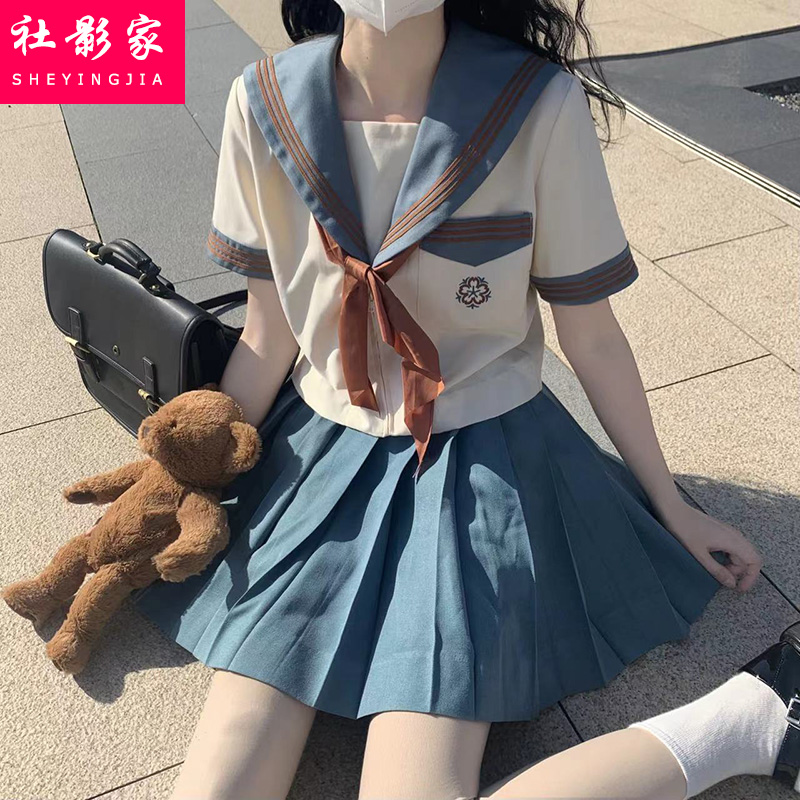 学院风花阳中jk制服裙少女初中高中学生夏季新款水手服连衣裙套装