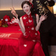 回门 轻奢新中式 结婚 新娘敬酒服 订婚 国风绣花红色旗袍礼服套装