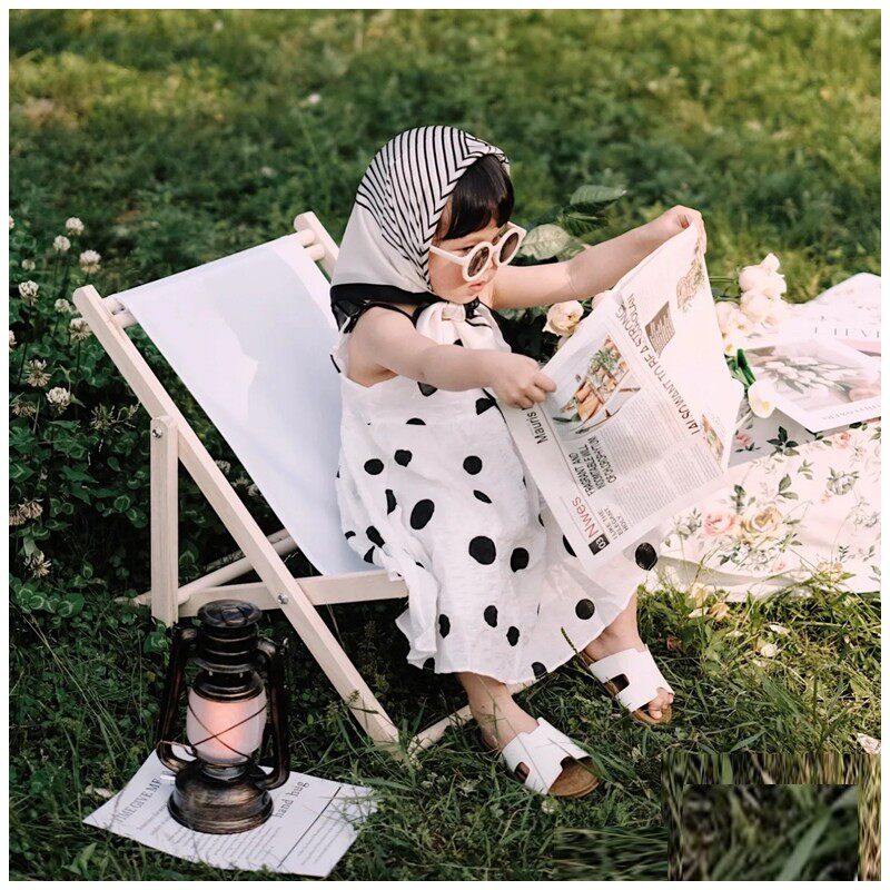 实木躺椅小号折叠椅子儿童躺椅摄影道具阳台午休椅民宿户外沙滩椅