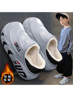 KFT脚王男童棉拖鞋冬季2025新款儿童居家防水防滑包跟棉鞋男孩加