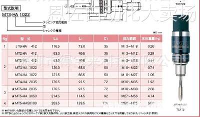 议价特价日本加藤kato高刚性 攻丝丝攻丝锥刀柄mt4-ha1022 夹头