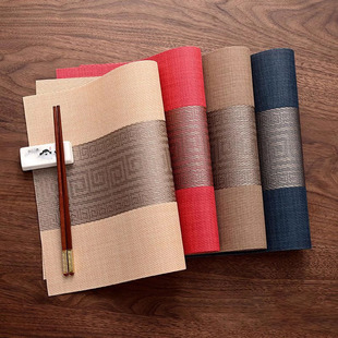 私人会所高档餐具垫国风餐垫长条隔热垫新中式防水台垫餐桌垫西餐