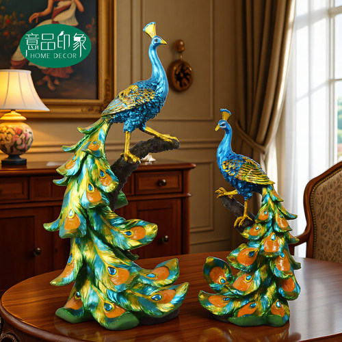 欧式轻奢创意孔雀摆件