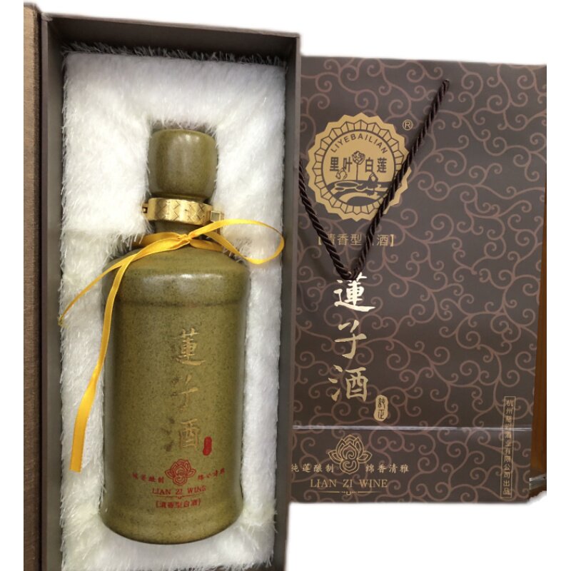 杭州建德特产里叶白莲 莲子酒50度500mL*1瓶陶瓷瓶装清香型