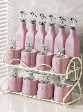 高颜值调料罐套装厨房家用陶瓷盐罐调味罐油盐酱醋瓶罐组合装礼品