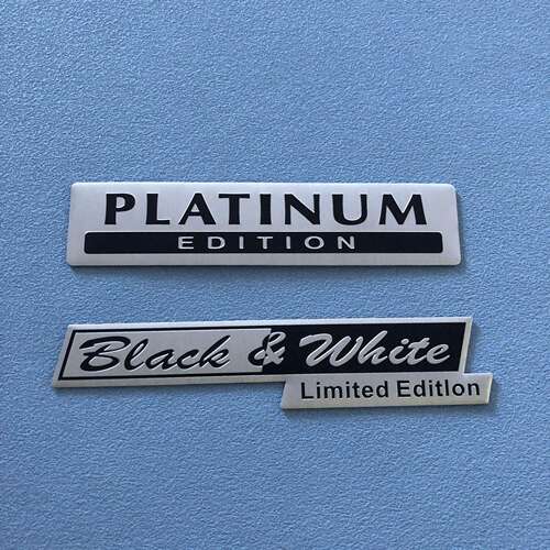 黑白限量PLATINUM铝标车贴