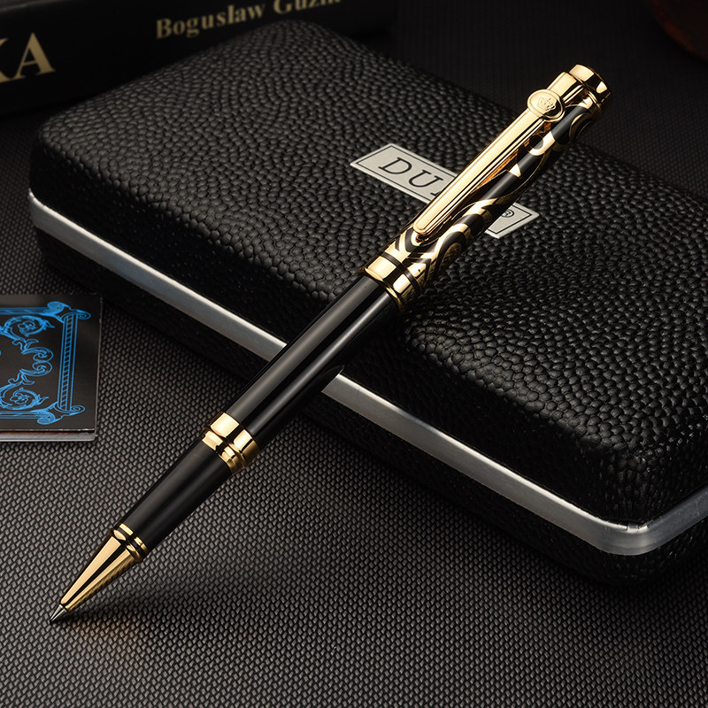 독일 공작 서명 펜 금속 젤 펜 검정 물펜 남성과 여성 비즈니스 사무실 고급 서명 라운드 보석 펜 기념 조각 선물 세트 선물 개인 맞춤 로고