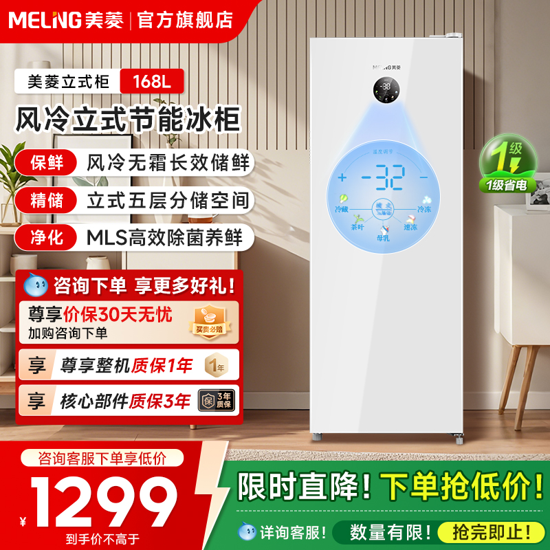 168L立式风冷无霜冷柜+补贴20%